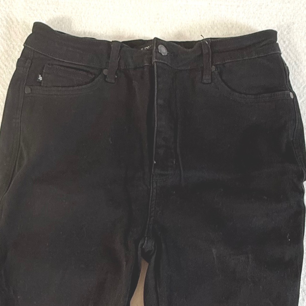 Judy Blue Skinny Jeans Women 15/32 High Rise Raw Hem 29" Inseam Black